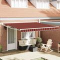 Ausziehbare Markise Rot und Schwarz 350 x 250 x 165 cm