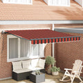 Ausziehbare Markise Rot und Schwarz 350 x 250 cm