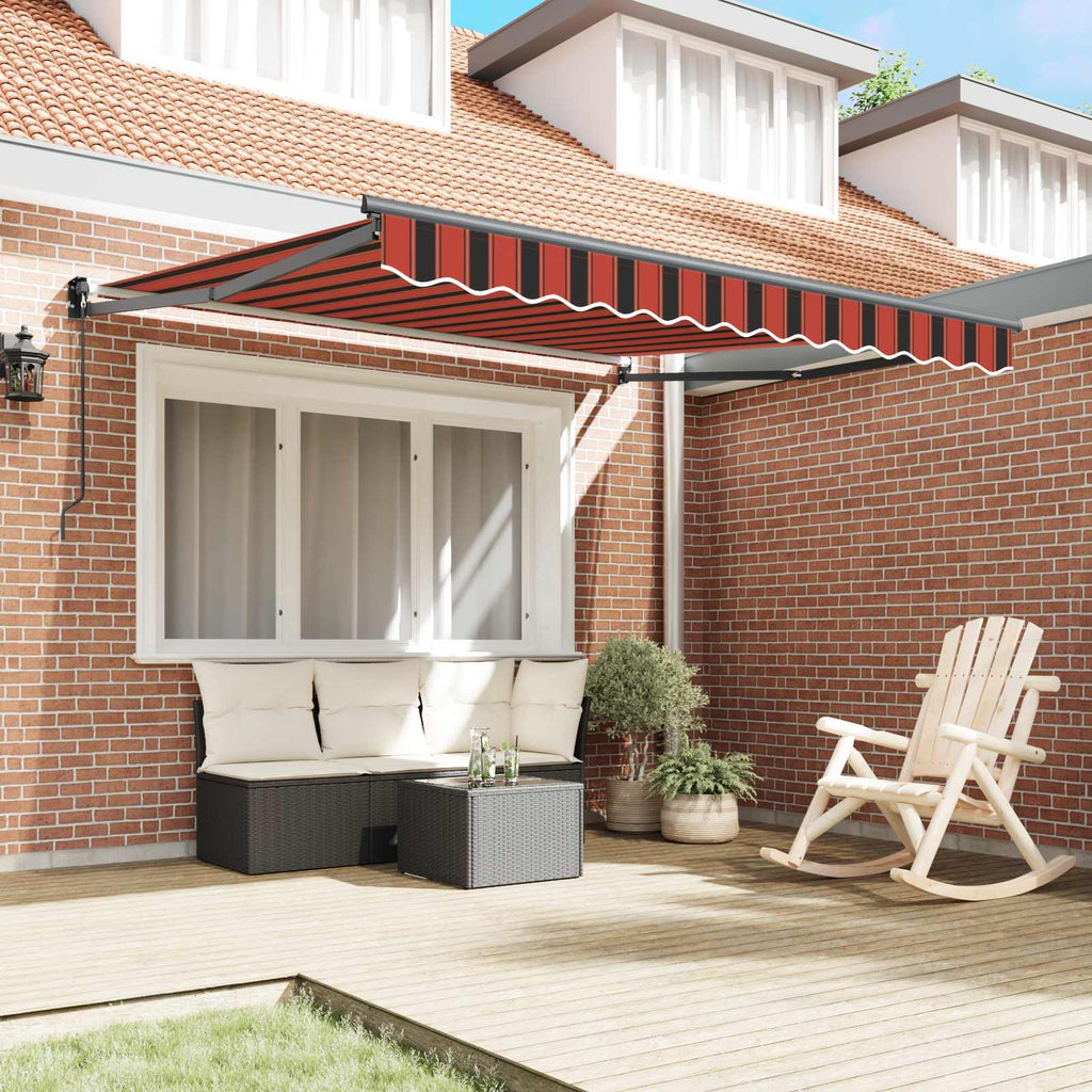 Ausziehbare Markise Rot und Schwarz 350 x 250 x 165 cm