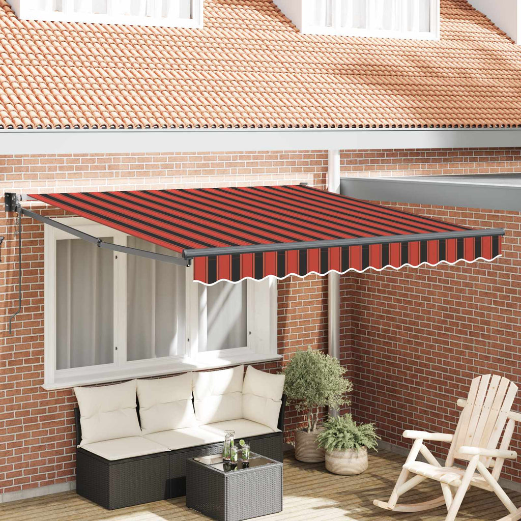 Markise Rot und Schwarz 350 x 250 x 165 cm Polyester und Metall