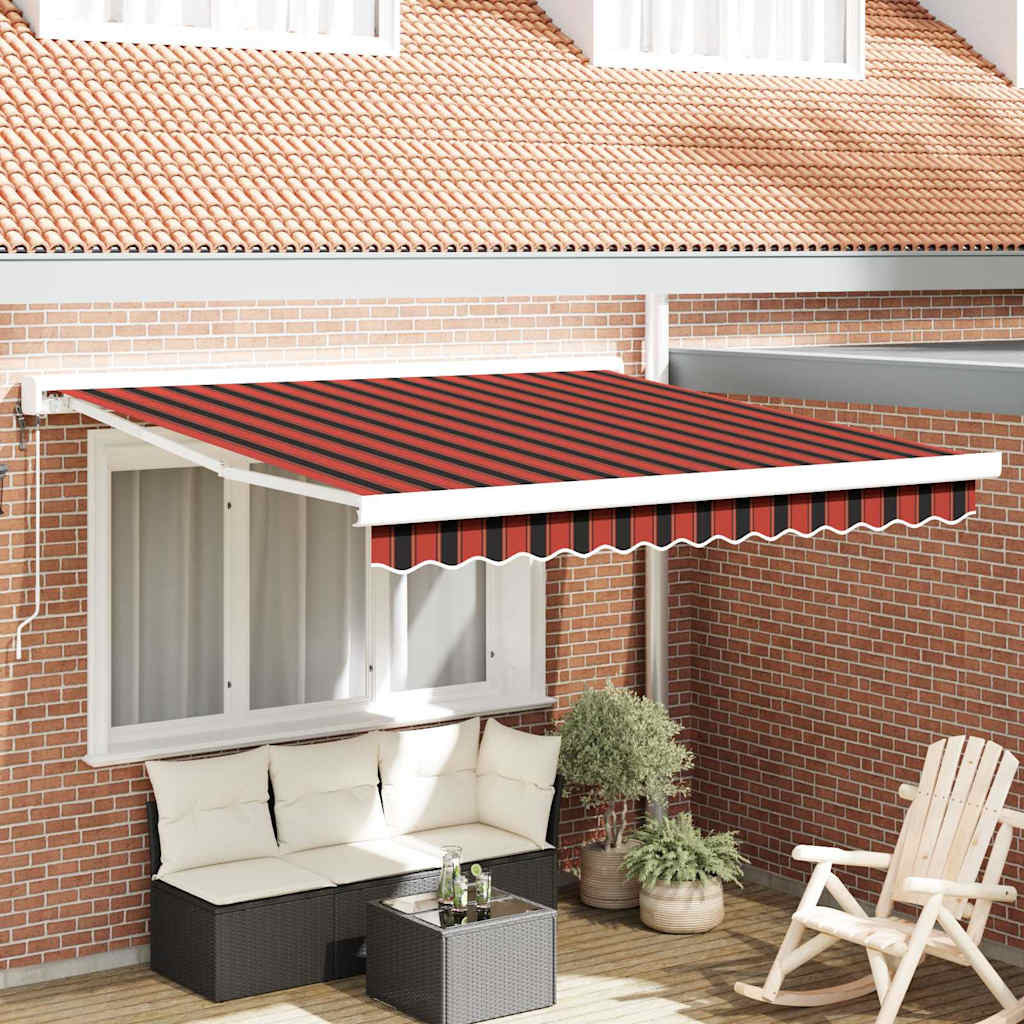 Ausziehbare Markise Rot und Schwarz 350 x 250 x 165 cm