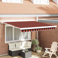 Ausziehbare Markise Rot und Schwarz 350 x 250 x 165 cm
