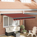 Ausziehbare Markise Rot und Schwarz 350 x 250 cm
