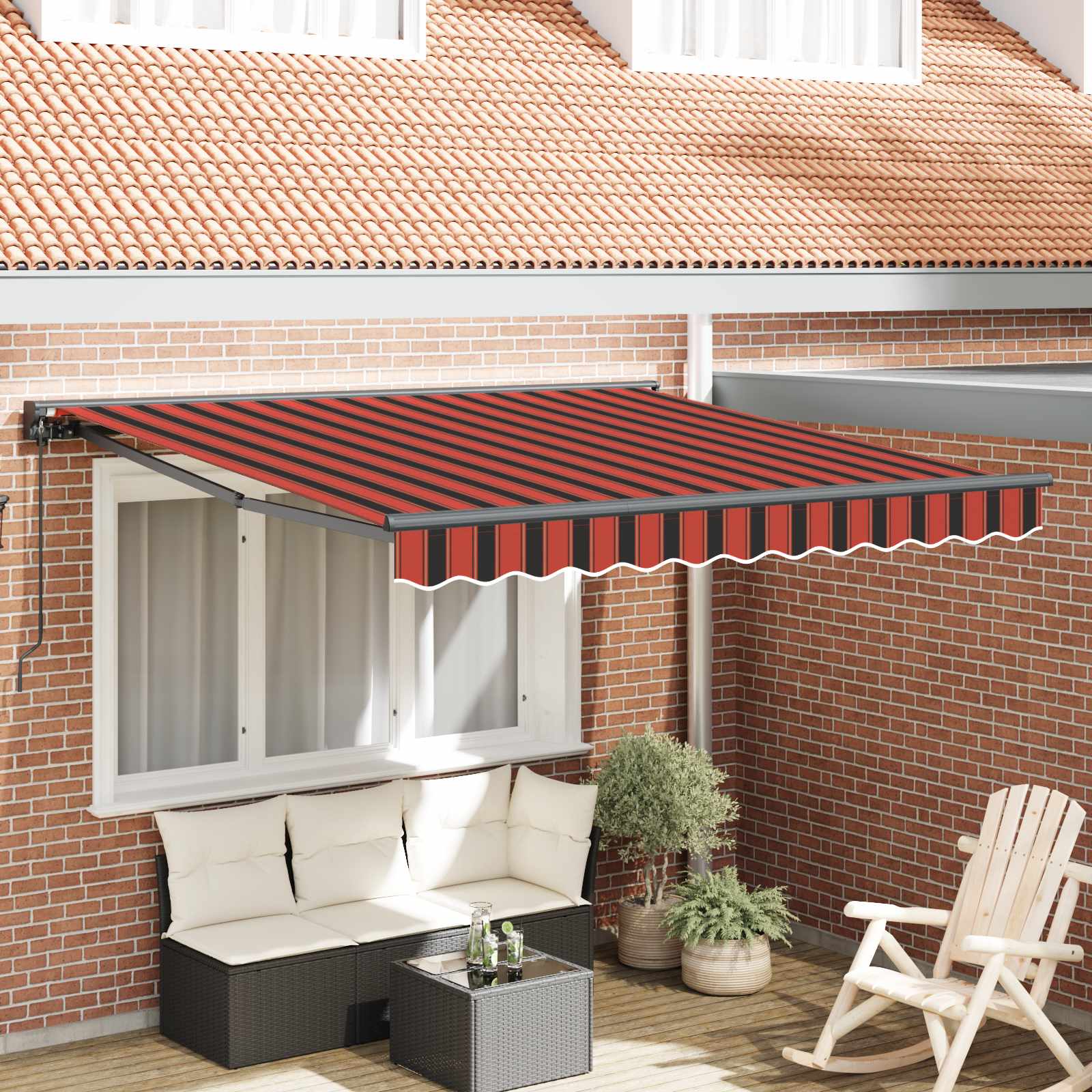 Markisenrahmen Orange und Schwarz 350 x 250 cm