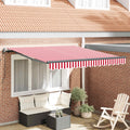 Ausziehbare Markise Rot und Weiß 350 x 250 cm