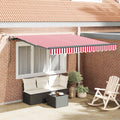 Markisenstoff Rot und Weiß 350 x 250 cm Polyester