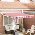 Ausziehbare Markise Rot und Weiß 350 x 250 cm