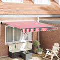 Ausziehbare Markise Rot und Weiß 350 x 250 cm