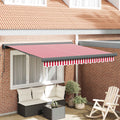 Ausziehbare Markise Rot und Weiß 350 x 250 cm
