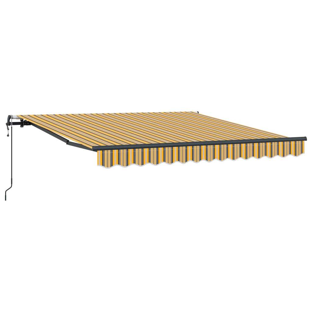 Ausziehbare Markise Mehrfarbig 350 x 250 cm Stoff und Aluminium