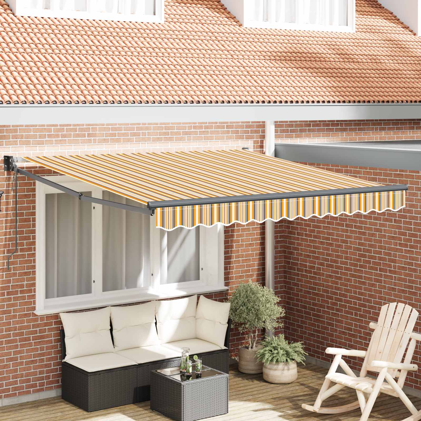 Markise Mehrfarbig 350 x 250 cm Polyester und Metall