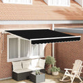 Ausziehbare Markise Schwarz 350 x 250 cm Stoff und Aluminium