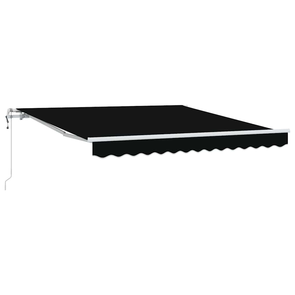 Ausziehbare Markise Schwarz 350 x 250 cm Stoff und Aluminium