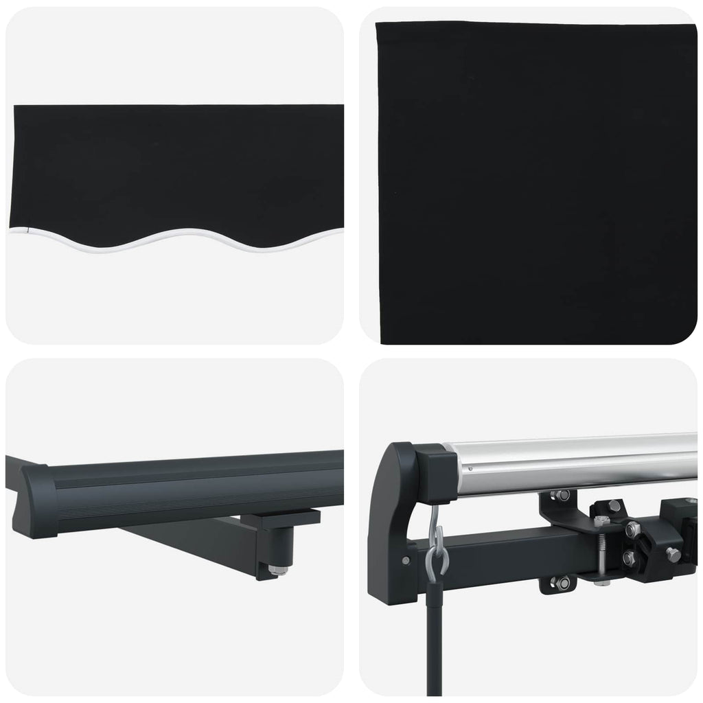Ausziehbare Markise Schwarz 350 x 250 cm