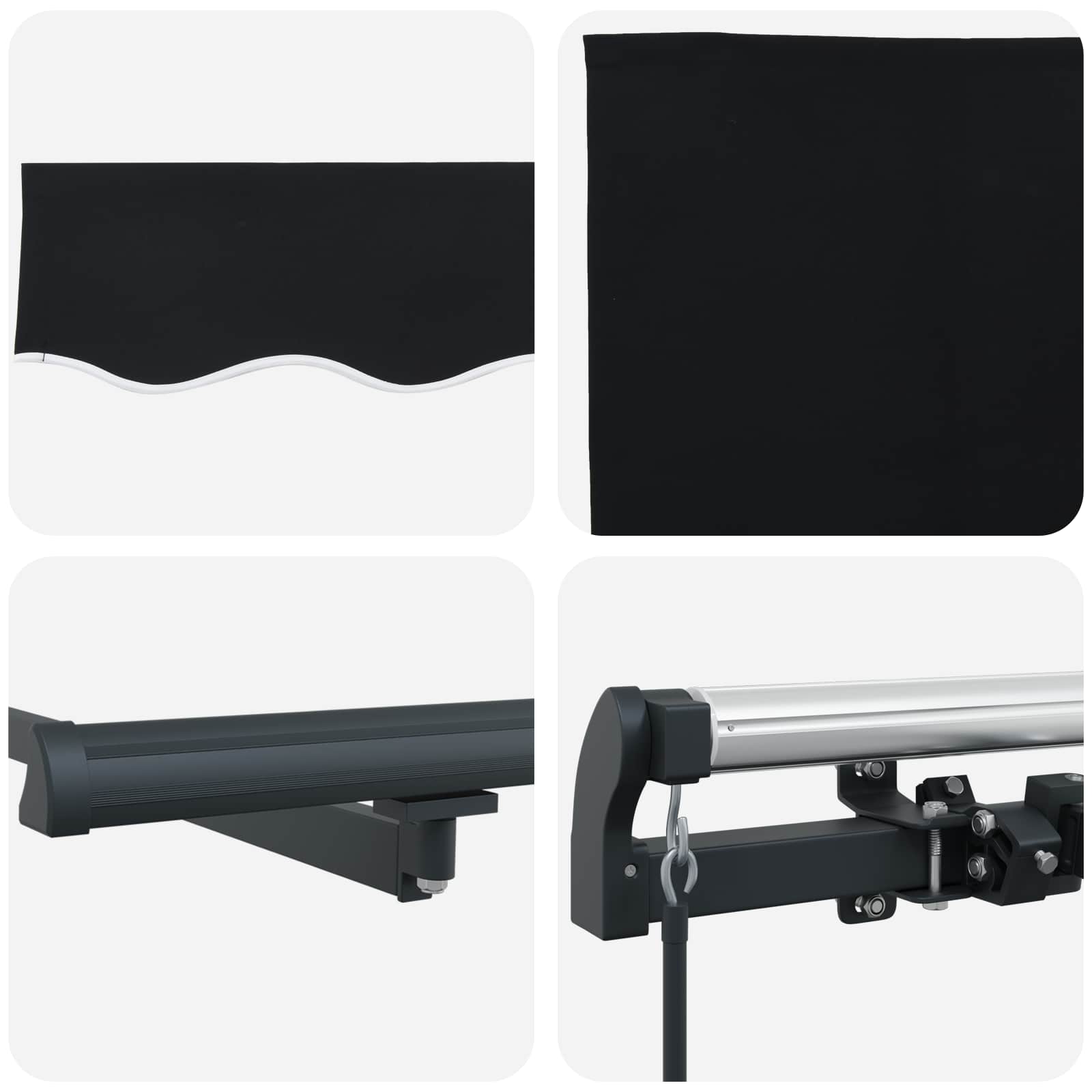 Ausziehbare Markise Schwarz 350 x 250 cm