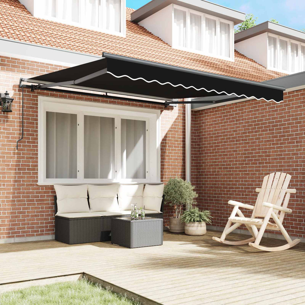 Ausziehbare Markise Schwarz 350 x 250 cm