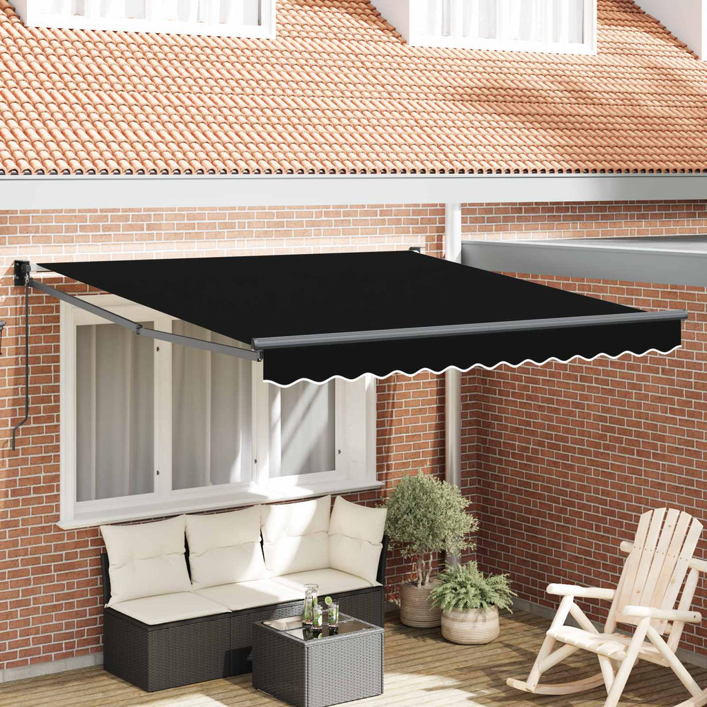 Ausziehbare Markise Schwarz 350 x 250 cm