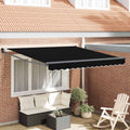 Markise Schwarz 350 x 250 cm Polyester und Metall