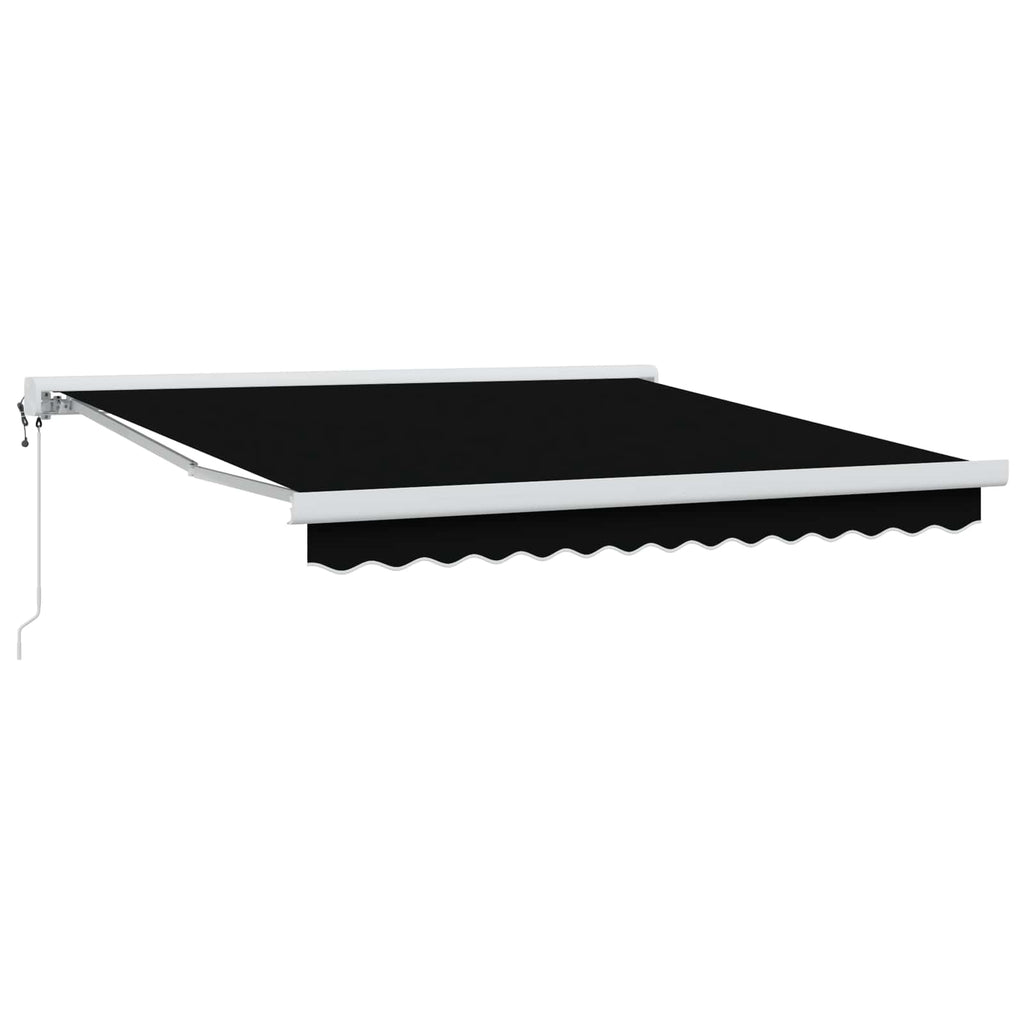 Ausziehbare Markise Schwarz 350 x 250 cm Stoff und Metall