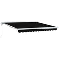 Ausziehbare Markise Schwarz 350 x 250 cm Stoff und Metall