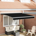 Ausziehbare Markise Schwarz 350 x 250 x 165 cm Stoff und Metall