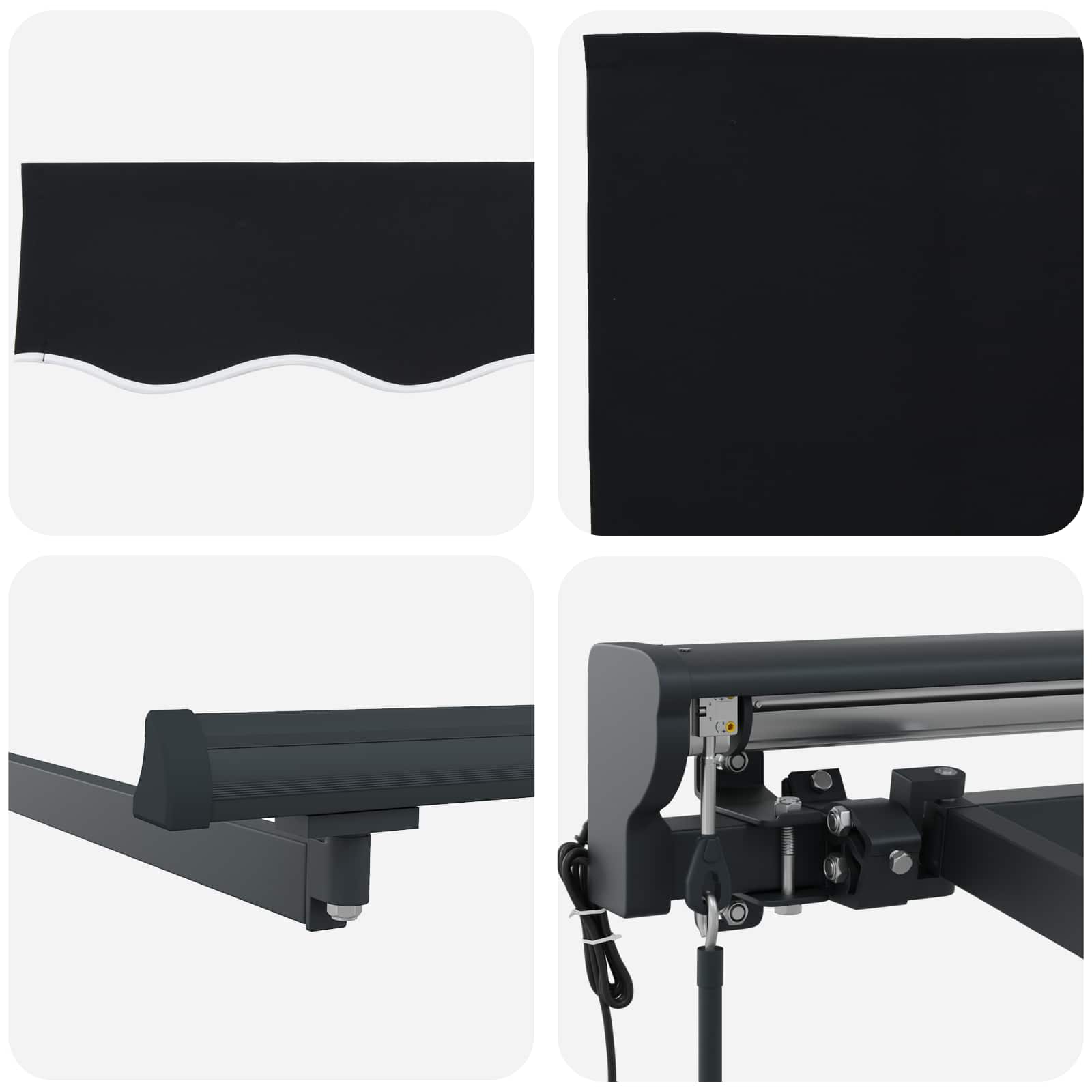 Markisenrahmen Schwarz 350 x 250 cm