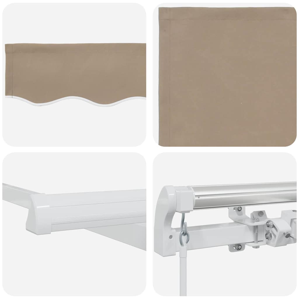 Ausziehbare Markise Beige 350 x 250 cm Polyester und Aluminium