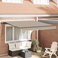 Ausziehbare Markise Beige 350 x 250 cm Stoff und Aluminium