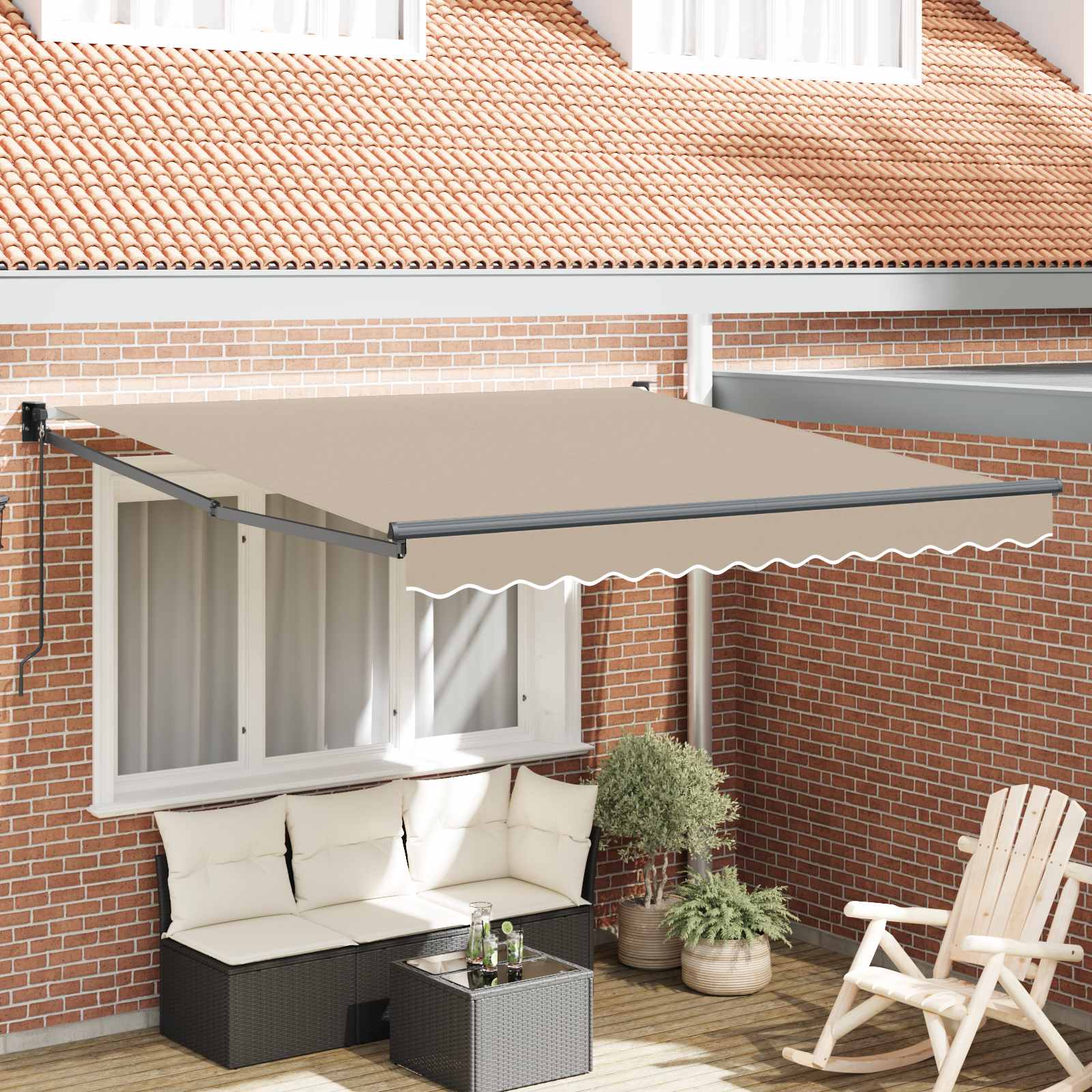 Ausziehbare Markise Beige 350 x 250 cm