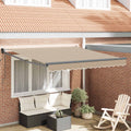 Markise Beige 350 x 250 cm Polyester und Metall