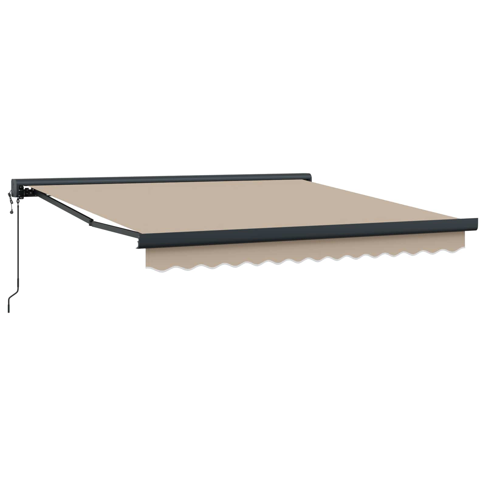 Ausziehbare Markise Beige 350 x 250 cm Stoff und Metall