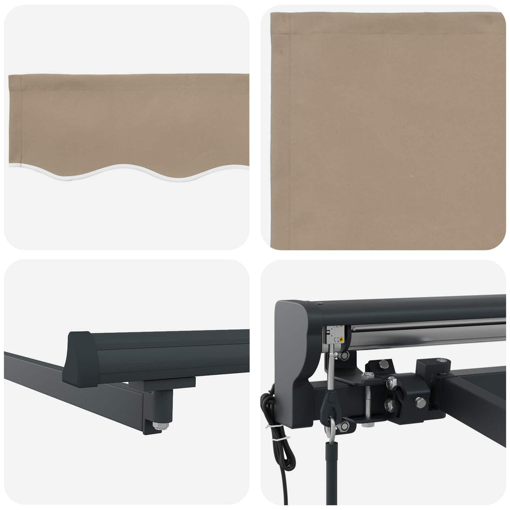 Markisenrahmen Beige 350 x 250 cm Polyester mit PU-Beschichtung
