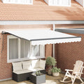 Ausziehbare Markise Weiß 350 x 250 cm Polyester und Aluminium