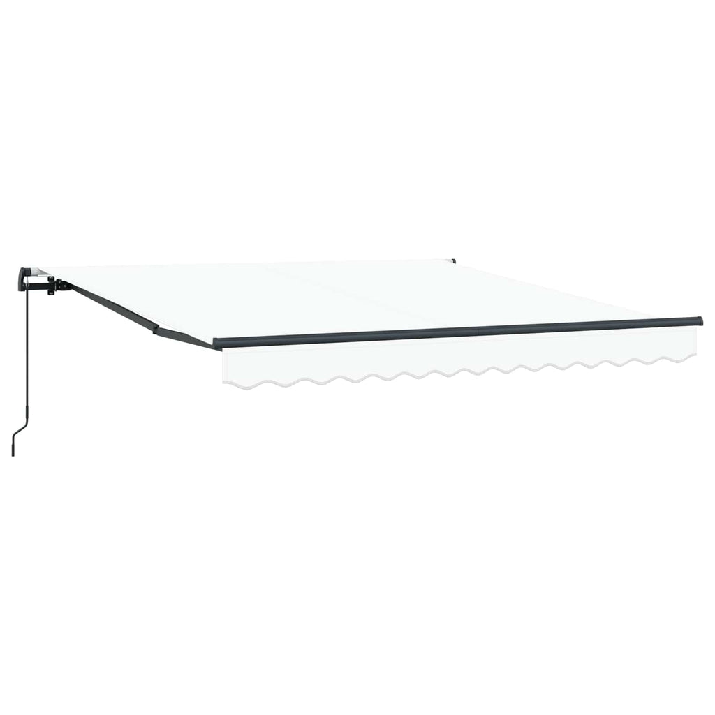 Ausziehbare Markise Weiß 350 x 250 cm Polyester und Aluminium
