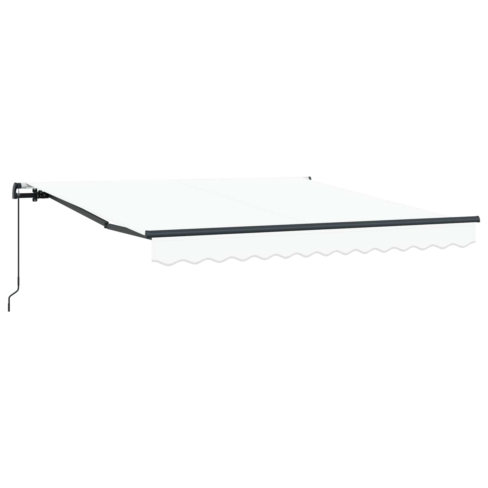 Ausziehbare Markise Weiß 350 x 250 cm Polyester und Aluminium