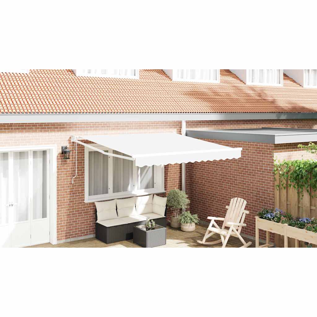 Markise Weiß 350 x 250 cm Polyester und Metall