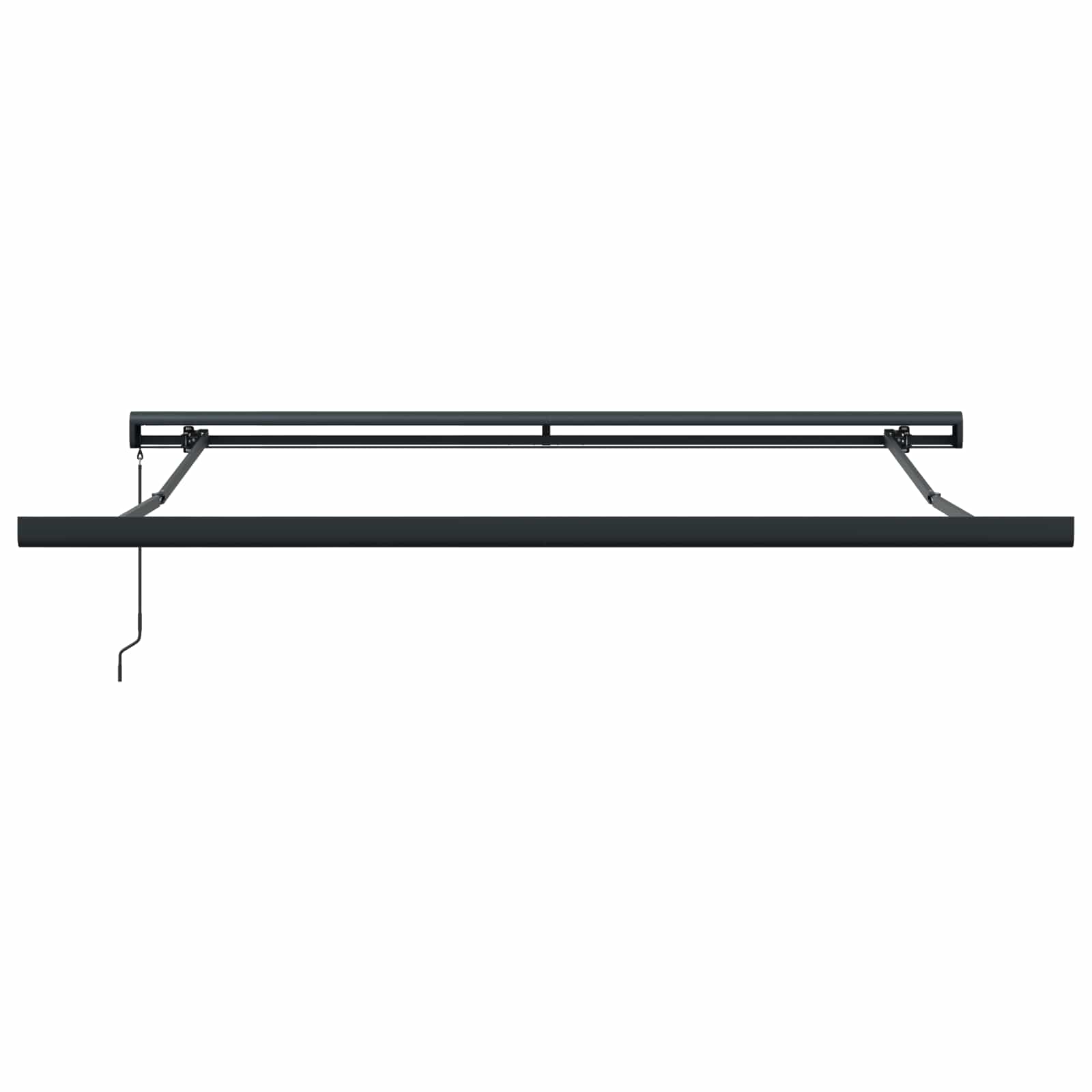 Ausziehbare Markise Weiß 350 x 250 cm Leinen und Aluminium