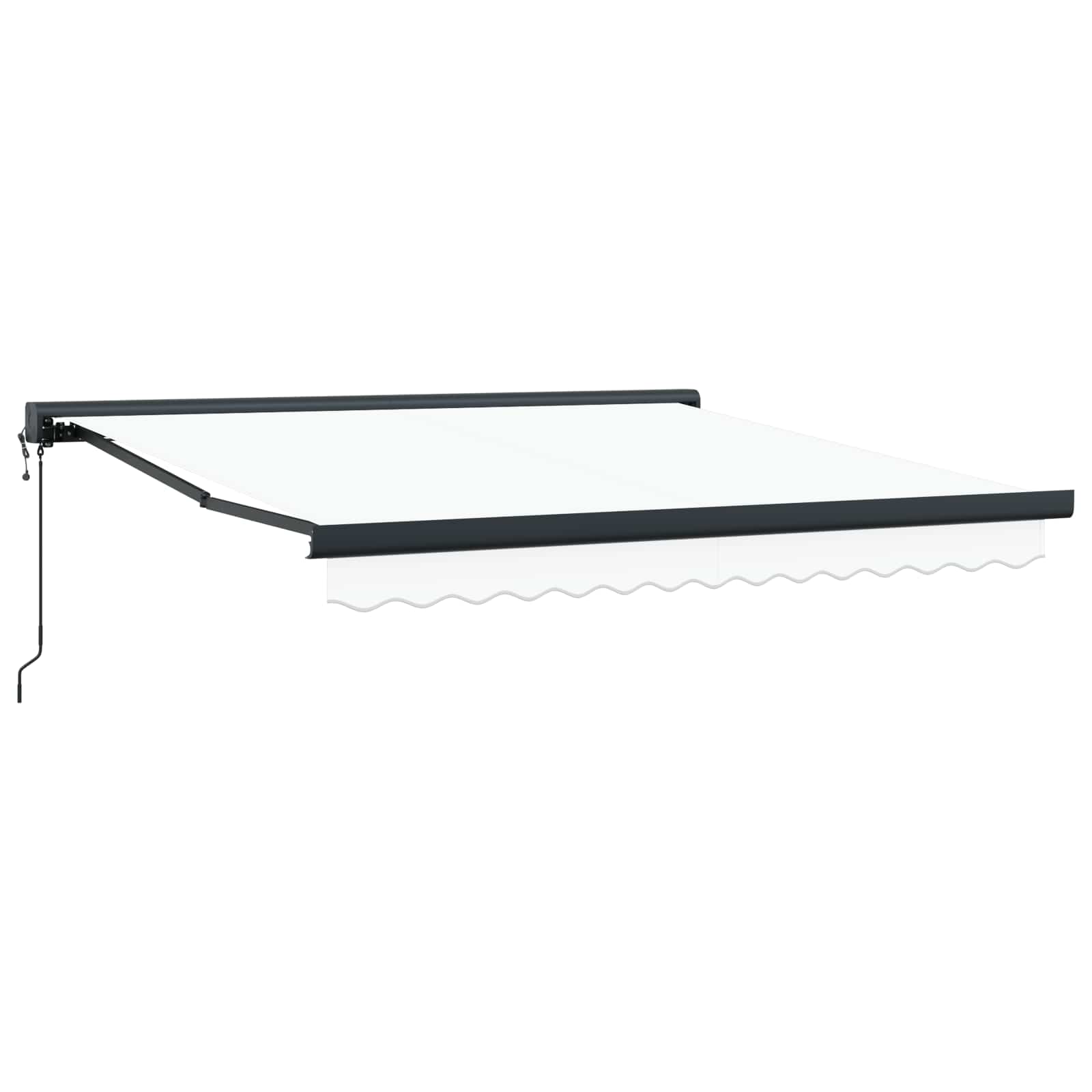 Ausziehbare Markise Weiß 350 x 250 x 165 cm Stoff und Metall