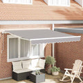 Ausziehbare Markise Hellgrau 350 x 250 cm Stoff und Aluminium