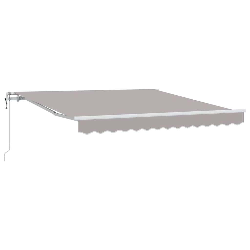 Ausziehbare Markise Hellgrau 350 x 250 cm Stoff und Aluminium