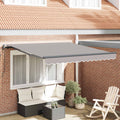 Ausziehbare Markise Hellgrau 350 x 250 cm Stoff und Aluminium