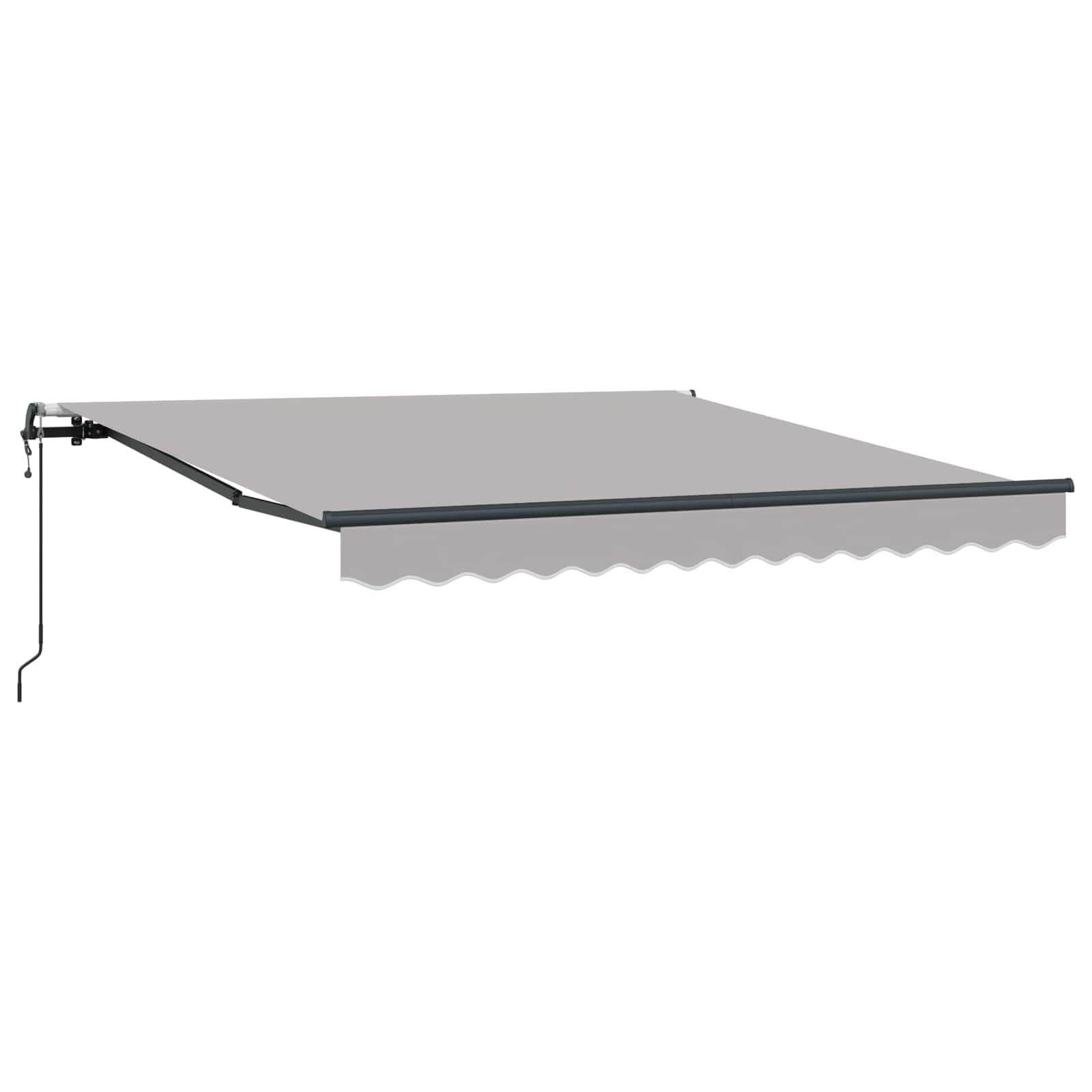 Ausziehbare Markise Hellgrau 350 x 250 cm Stoff und Aluminium