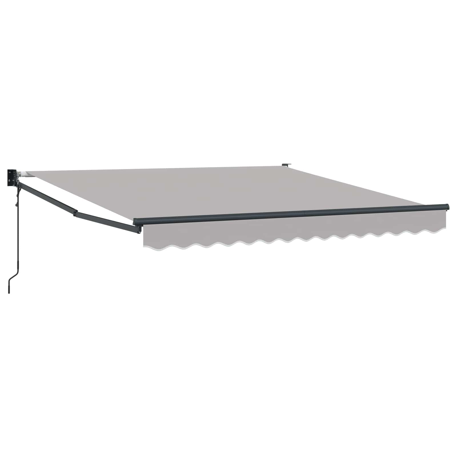 Markise Hellgrau 350 x 250 cm Polyester und Metall