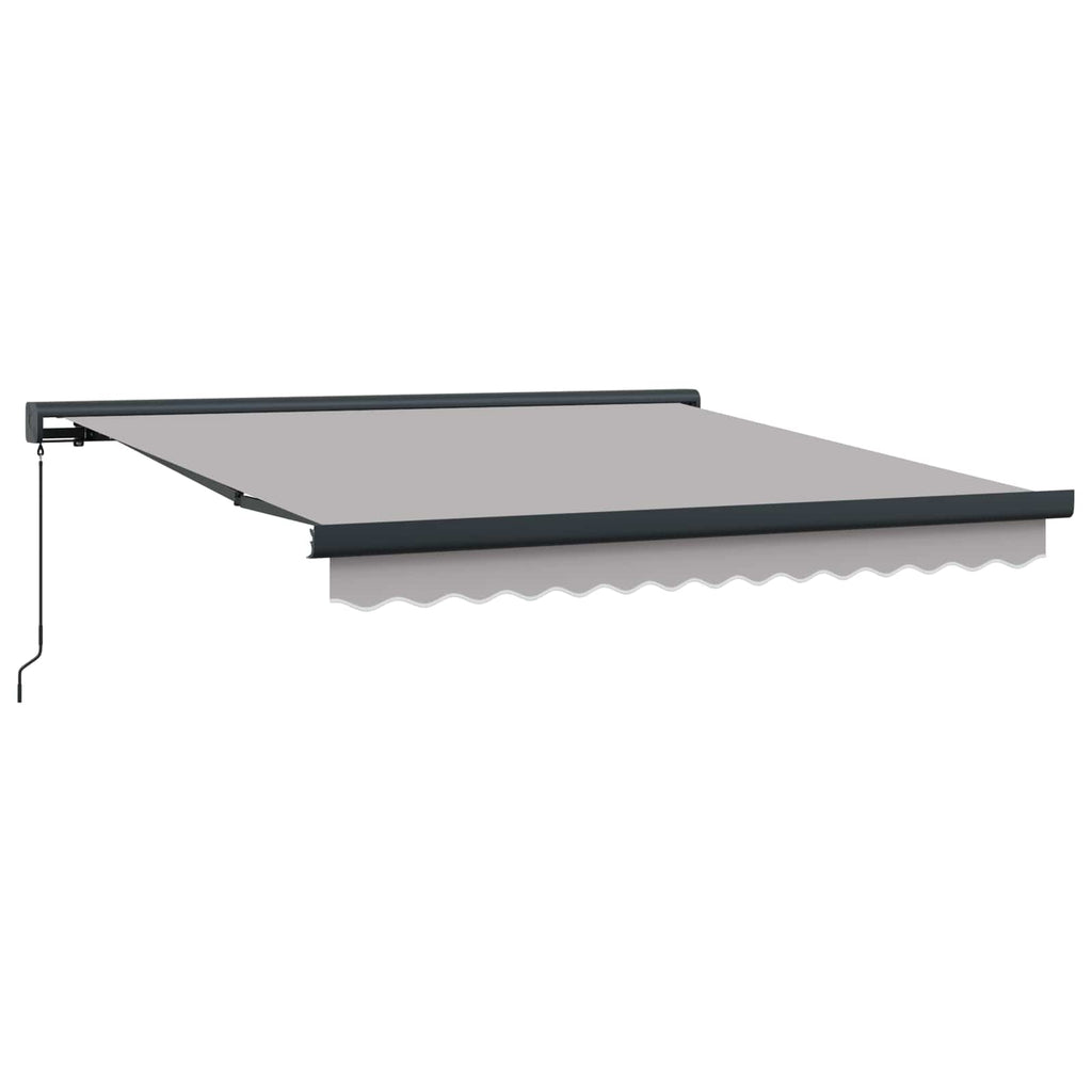 Ausziehbare Markise Hellgrau 350 x 250 cm Leinen und Aluminium