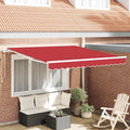 Ausziehbare Markise Rot 350 x 250 cm Polyester und Aluminium