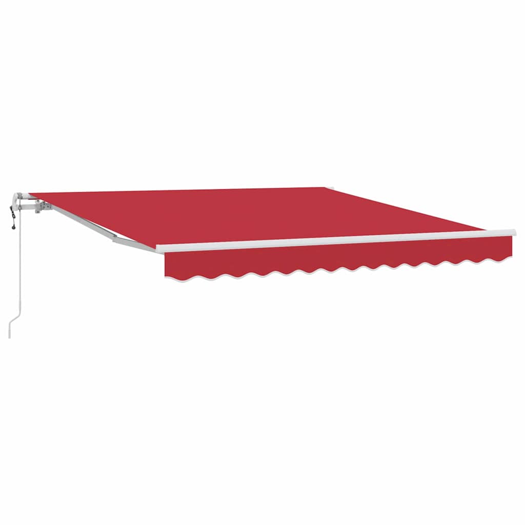 Ausziehbare Markise Rot 350 x 250 cm Stoff und Aluminium