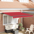 Ausziehbare Markise Rot 350 x 250 cm Stoff und Aluminium