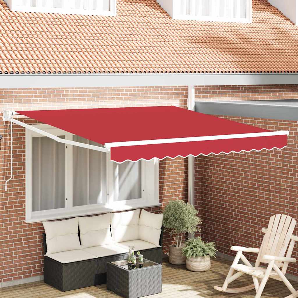 Markise Rot 350 x 250 cm Polyester und Metall