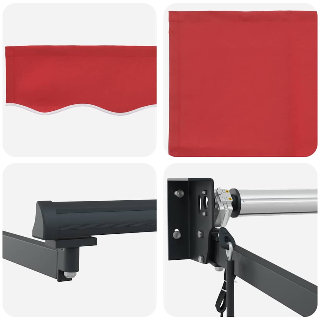 Markise Rot 350 x 250 cm Polyester und Metall