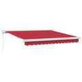 Ausziehbare Markise Rot 350 x 250 cm Leinen und Aluminium